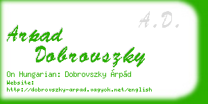 arpad dobrovszky business card